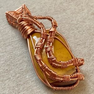 Mookaite Jasper Copper Wrapped Pendant-One of a Kind